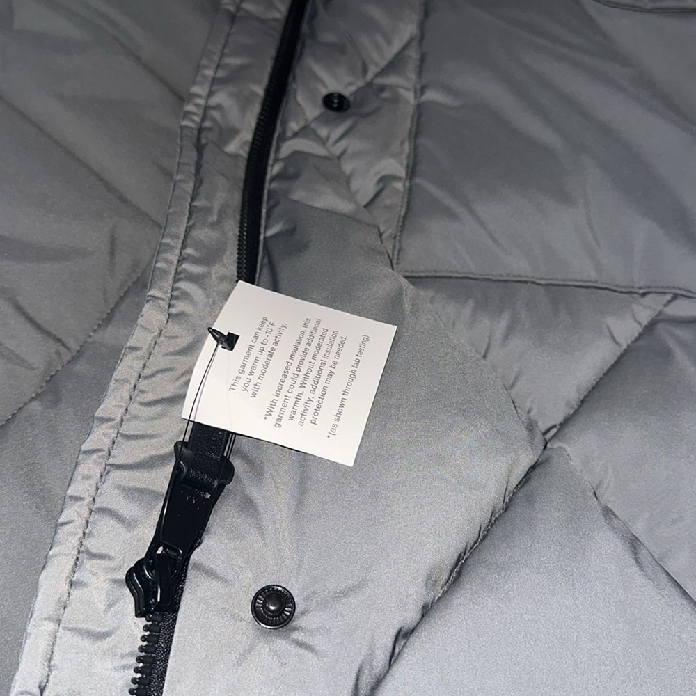 NWT DKNY Pillow Collar Diamond Quilt Long Puffer jacket with oversized - Picture 11 of 13